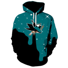 Load image into Gallery viewer, San Jose Sharks NHL 3D Over Print Hoodie Apparel S-V1-00250