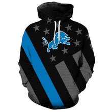 Load image into Gallery viewer, Detroit Lions NFL American Flag 3D Hoodie Apparel Gift Fans S-V7-00104
