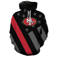 Load image into Gallery viewer, San Francisco 49ers NFL American Flag 3D Hoodie Apparel Gift Fans S-V7-00108