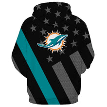 Load image into Gallery viewer, Miami Dolphins NFL American Flag 3D Hoodie Apparel Gift Fans S-V7-00110