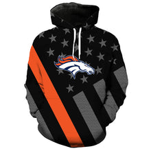 Load image into Gallery viewer, Denver Broncos NFL American Flag 3D Hoodie Apparel Gift Fans S-V7-00117