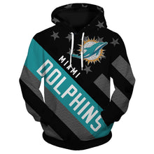 Load image into Gallery viewer, Miami Dolphins NFL American Flag 3D Hoodie Apparel Gift Fans S-V7-00163