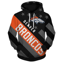 Load image into Gallery viewer, Denver Broncos NFL American Flag 3D Hoodie Apparel Gift Fans S-V7-00164