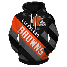 Load image into Gallery viewer, Cleveland Browns NFL American Flag 3D Hoodie Apparel Gift Fans S-V7-00168
