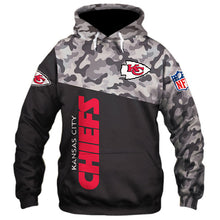 Load image into Gallery viewer, Kansas City Chiefs NFL Military 3D Hoodie Apparel Gift Fans S-00658