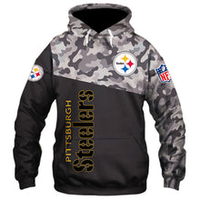 Load image into Gallery viewer, Pittsburgh Steelers NFL Military 3D Hoodie Apparel Gift Fans S-00669