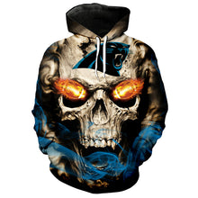Load image into Gallery viewer, Carolina Panthers NFL Skull 3D Hoodie Apparel Gift Fans S-VS1-00045