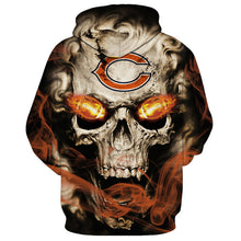 Load image into Gallery viewer, Chicago Bears NFL Skull 3D Hoodie Apparel Gift Fans S-VS1-00047