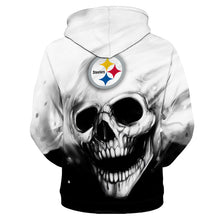 Load image into Gallery viewer, Pittsburgh Steelers NFL White Skull 3D Hoodie Apparel S-VS2-00331