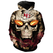 Load image into Gallery viewer, Kansas City Chiefs NFL Skull 3D Hoodie Apparel Gift Fans S-VS1-00051
