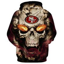 Load image into Gallery viewer, San Francisco 49ers NFL Skull 3D Hoodie Apparel Gift Fans S-VS1-00052