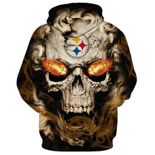 Load image into Gallery viewer, Pittsburgh Steelers NFL Skull 3D Hoodie Apparel Gift Fans S-VS1-00053