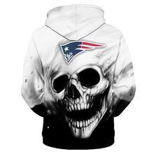 Load image into Gallery viewer, New England Patriots NFL White Skull 3D Hoodie Apparel S-VS2-00334