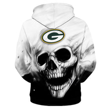 Load image into Gallery viewer, Green Bay Packers NFL White Skull 3D Hoodie Apparel S-VS2-00335