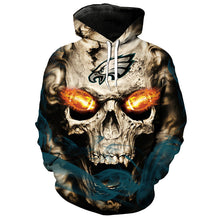 Load image into Gallery viewer, Philadelphia Eagles NFL Skull 3D Hoodie Apparel Gift Fans S-VS1-00055