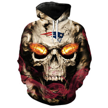 Load image into Gallery viewer, New England Patriots NFL Skull 3D Hoodie Apparel Gift Fans S-VS1-00058