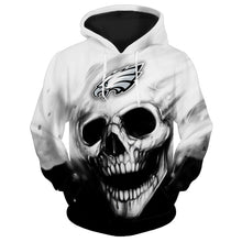 Load image into Gallery viewer, Philadelphia Eagles NFL White Skull 3D Hoodie Apparel S-VS2-00338