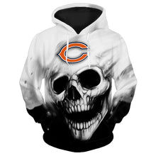 Load image into Gallery viewer, Chicago Bears NFL White Skull 3D Hoodie Apparel S-VS2-00339