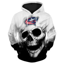 Load image into Gallery viewer, Columbus Blue Jackets NHL White Skull 3D Hoodie Apparel S-VS2-00341