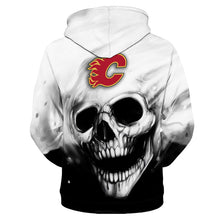 Load image into Gallery viewer, Calgary Flames NHL White Skull 3D Hoodie Apparel S-VS2-00343