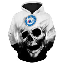 Load image into Gallery viewer, Philadelphia 76ers NBA White Skull 3D Hoodie Apparel S-VS2-00346