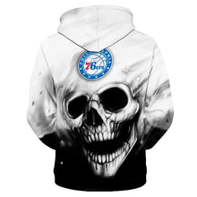 Load image into Gallery viewer, Philadelphia 76ers NBA White Skull 3D Hoodie Apparel S-VS2-00346